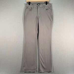 NYDJ Marilyn Straight Pants Womens 8P Gray Stretch Lightweight Lift Tuck Pull On